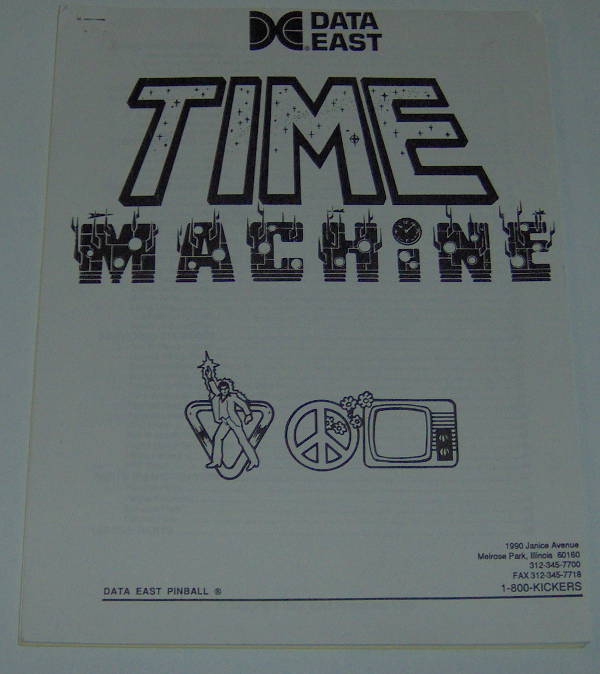 (image for) Data East Time Machine Manual - Reproduction - Click Image to Close